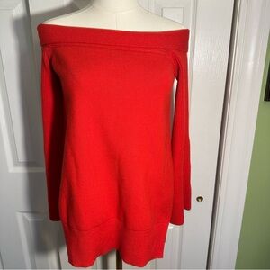 Anthropologie Elise Ribbed Tunic Red Bell‎ Sleeve
Sweater Top Knit Shirt XS